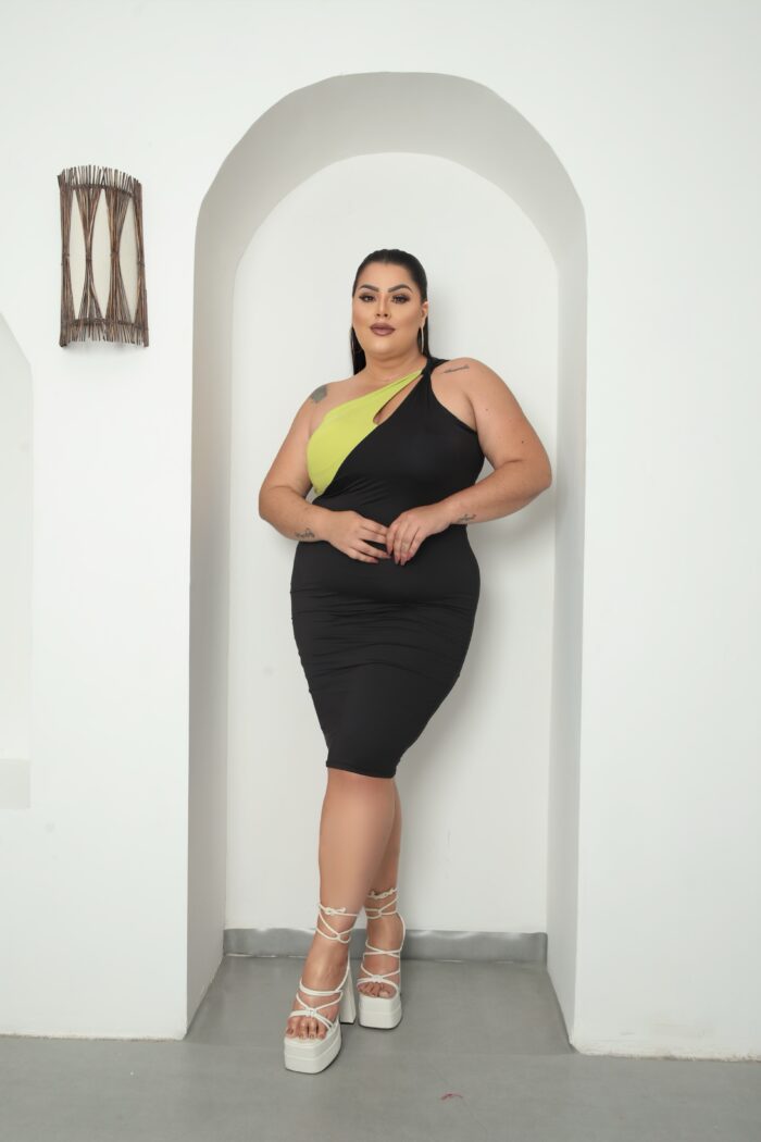 vestido irís fluity bicolor preto com vermelho (cópia)