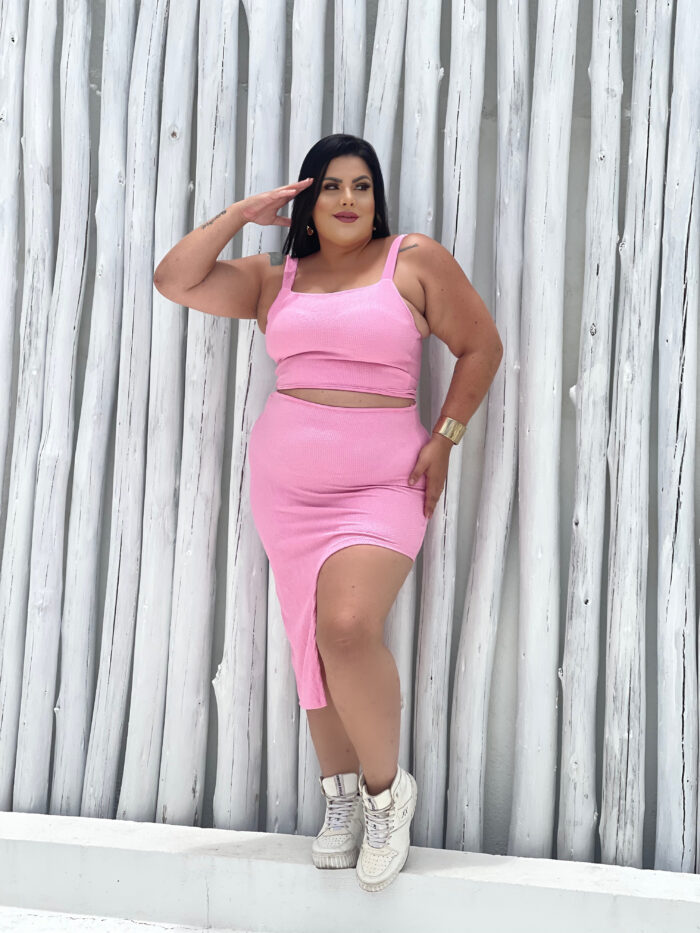 conjunto luiza cropped + saia anarruga verde bandeira (cópia)