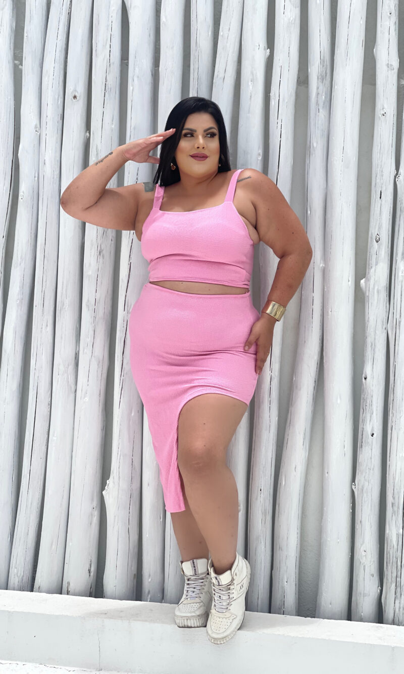 conjunto luiza cropped + saia anarruga verde bandeira (cópia)