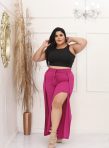 calça nanda moletinho flare com bolso rose plus size (cópia)