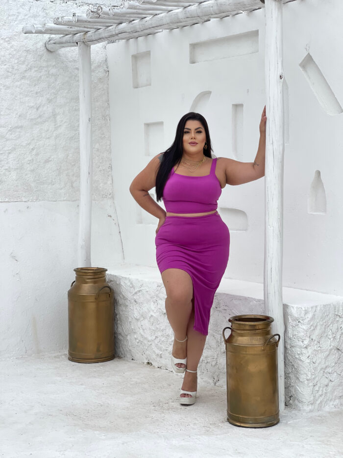 conjunto luiza cropped + saia anarruga verde bandeira (cópia)