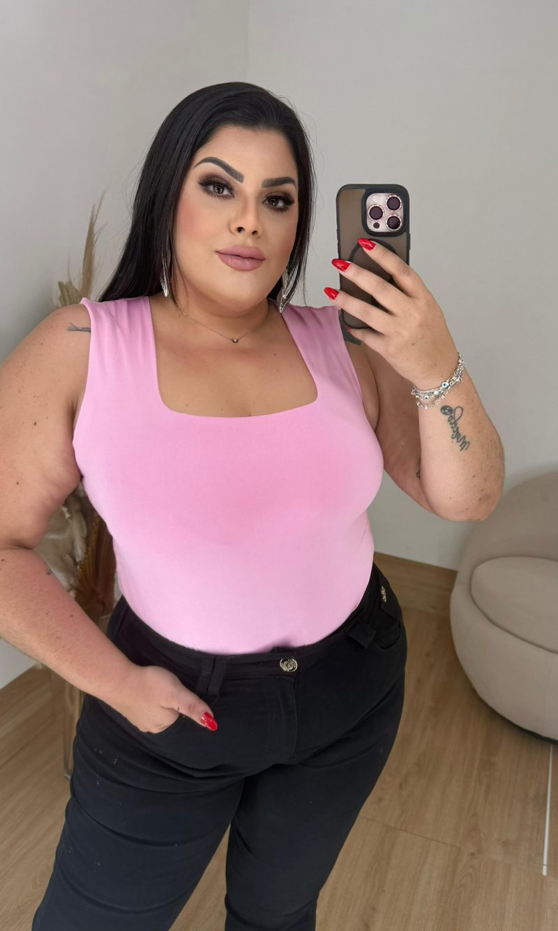 body nick fluity gola quadrada amarelo manteiga plus size