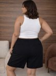 cropped celina com decote frontal abertura na barriga com alça fina premium preto plus