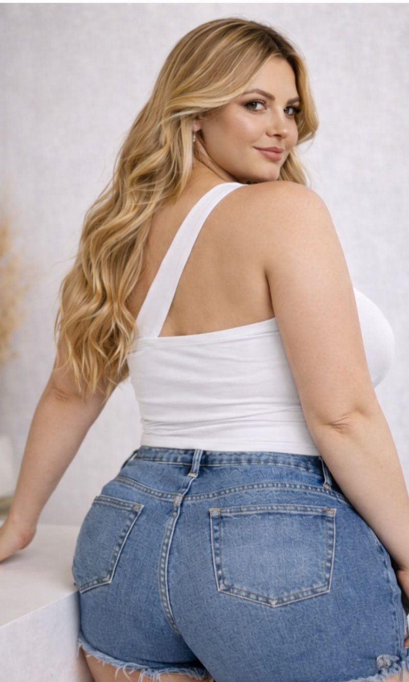 cropped nina decote transversal com abertura na cintura premium preto plus